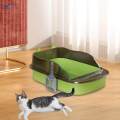 Cat Easy Carry Anti Splashing High Sided Pet Cat Toilet Sand Box green. 
