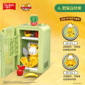 Children's puzzle block 1221 in Xiaoluban, with life theme model of Garfield Cat. Creative assembly toy set as a gift.
