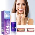V34 Intensive Teeth Whitener 30ml Dental Stain Removal Yellow Colour Corrector Toothpaste Deep Cleaning Oral Cleaning Hygiene.