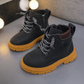 Boys' Spring and Autumn Baby Single Boots, New High-top Booties, Children's Martin Boots, Girls' Korean Trendy Casual Leather Boots. 