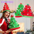Christmas Hat Joyful Christmas Plush Hat Festive Red Green Xmas Tree Hat for Holiday Party Decoration Perfect Gift for New Year 2023 Celebration Southeast Asian Buyers' Favorite Soft Plush Christmas.