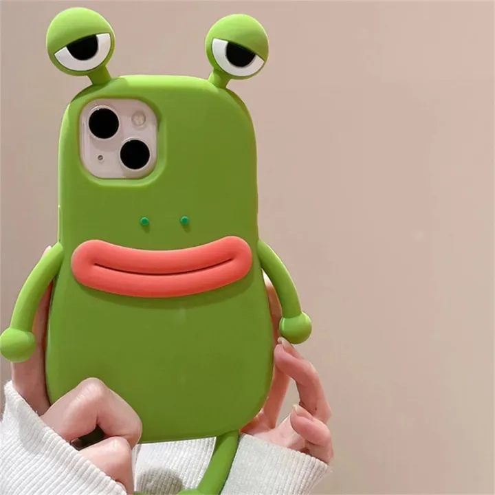 Funny%203D%20Frog%20Soft%20Silicone%20Phone%20Case%20For%20iPhone%2014%2013%2011%2012%20Pro%20Max%20XS%20XR%20X%207%208%20Plus%20SE%20Cartoon%20Cute%20Shockproof%20Bumper%20Cover%20-%20Image%203