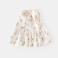 Girl's dress, children's cardigan sleeveless top, princess floral skirt, printed with foreign style, cute girl in summer. 