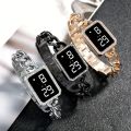 Retro Dual Display Quartz Watch, Square Pointer Wrist Watch For Women Men Watch.