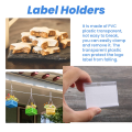 50Pcs Clear Plastic Label Holder Price Tag, for Storage Bins Labels. 