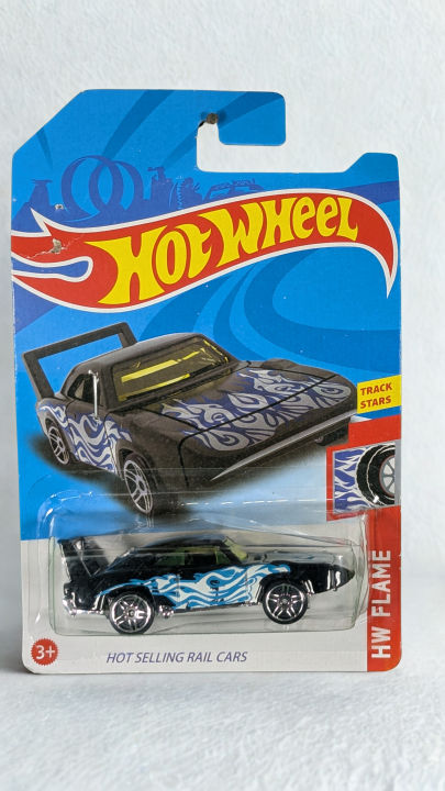 : Hot Wheels 2019 HW Flames 1/10 - '69 Dodge Charger Daytona (Black)