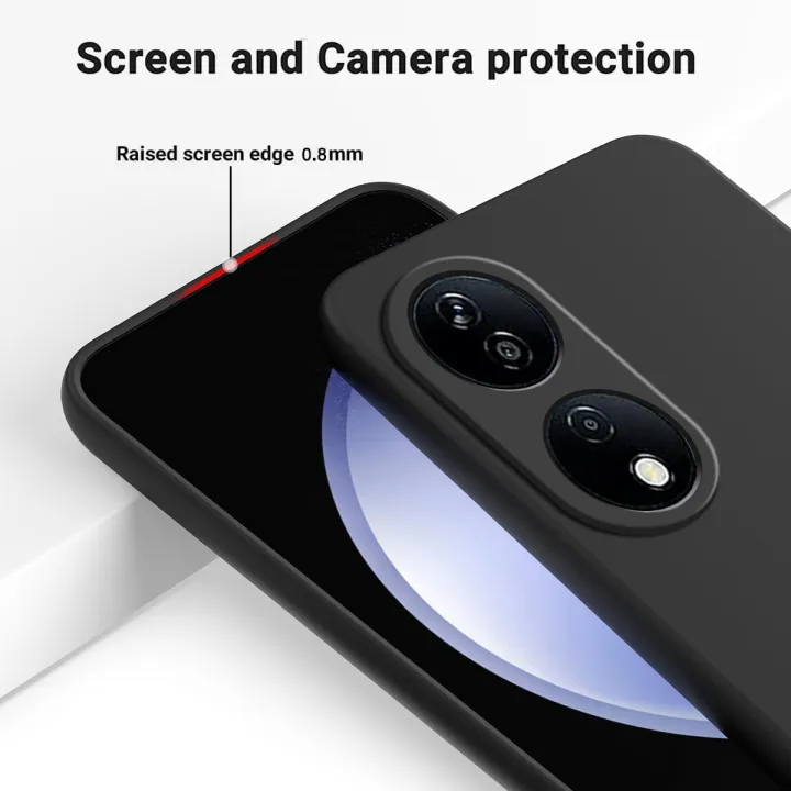 Honor%20X7b,Slim%20Fit%20Silky%20And%20Soft%20Touch%20Finish%20Silicone%20Matte%20Finish%20TPU%20-%20Black%20(With%20Logo)%20-%20Image%202