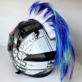 Durable Universal Mohawk Helmet Wig Lightweight Punk Style Motorcycle Helmet Decorations with Magic Sticker Cockscomb Wigs. 