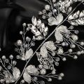 Women Silver Leaf Rhinestones Heabdand Wedding Hair Jewelry Bridal Hair Accessories for Bride Women.