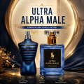 The "Ultra Alpha Male" blend of crisp pear, aromatic lavender, and rich black vanilla. Spiced with caraway and amber. A modern, confident statement for the man.