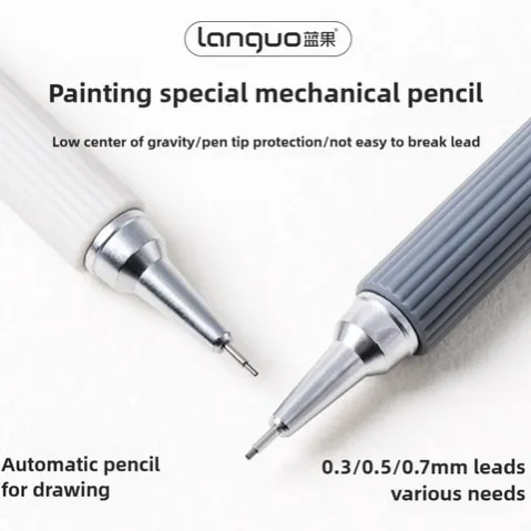 LANGUO%20P360-6%20Soft%20Grip%20Metal%20Mechanical%20Pencil%200.5mm%202B%20Low%20Gravity%20Drawing%20Pencil%20Set%20with%20Leads%20-%20Image%202