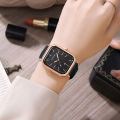 In stock square with calendar silicone strap watch, women's high aesthetic value wholesale, new minimalist watch, women's watch. 