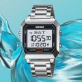 SKMEI 2149 Men's Electronic Square Steel Band Student Multi functional Sports Waterproof Night Glow Electronic Watch. 