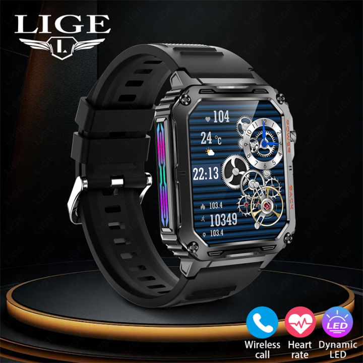 LIGE Flashing Light Smart Watch For Women Men Bluetooth Calling Sports mode Sleep Monitoring Waterproof Smartwatch watches women