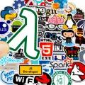 50pcs Programmer Internet Java Stickers Geek Php Docker Html Programming Language Sticker Skateboard Car Motorcycle Decals. 
