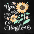 Kid Girl Outfit Set Letter Sunflower Printed Short Sleeve Ruffle Hem Tops Elastic Waist Flared Pants. 