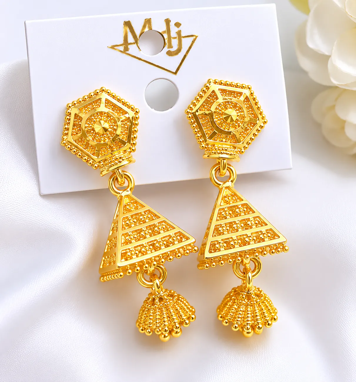 Elegant Golden Jhumka Earrings for Women | Premium Traditional Earrings