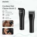 Enchen Boost 2 Electric Hair Clipper Type-C Rechargeable Cordless Hair Trimmer With Travel Lock for Children Adult 6 Months Warranty. 