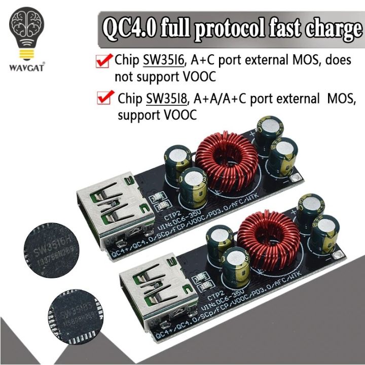 Qc Adapter QC4.0 QC3.0 USB Type-C Mobile Phone Quick Charge Adapter 6 -35V Step ...
