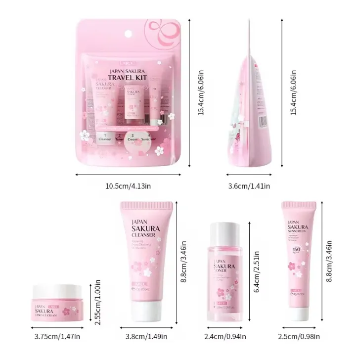 LAIKOU%20Japan%20Sakura%204%20Pcs/Set%20Travel%20Kit-%2056g%20-%20Image%206