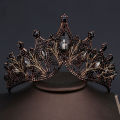 Ins Style Bridal Jewelry Hair Accessories Gold Black Three Colors Big Rhinestone Crown Headband. 