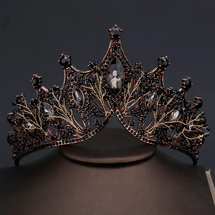 Ins%20Style%20Bridal%20Jewelry%20Hair%20Accessories%20Gold%20Black%20Three%20Colors%20Big%20Rhinestone%20Crown%20Headband%20-%20Image%202