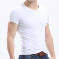 Tops Men T Shirt Fitness T-shirts Mens V neck Man T-shirt For Male Tshirts M-4XL Plue Size B0667. 