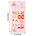 【Aesth Diary Store】（NEW）Children Press On Nails,24 Pcs Fake Nails Tips For Kids Acrylic Nails Pre-Glue Full Cover Short False Nails Cute Fingernails Yao Store. 