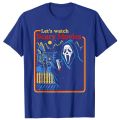 Lets Watch Scary Movies Scream Horror Halloween T-Shirt Gothic Tee Tops. 