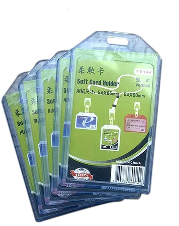 Soft PVC Working ID Card Badge Holder (T-014V) 10 Pcs ID Card Soft Cover Holder Waterproof