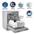 MIDEA 13 Place Setting Freestanding Dishwasher (WQP12-5201F, Silver,7 wash program, Child Lock, Extra Dry & Intensive 70 degree wash, A++ Energy Efficient. 