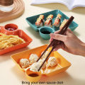 HelloWorld Serving Plate Smooth Edges Compartment Design Snack Tray. 