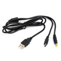 【support】 1Pc 2 in 1 USB 2.0 Data Cable Charger Lead for PSP 1000 2000 3000 Portable Game Accessory Leima. 