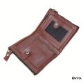 Avro Premium 100% Genuine Cow Leather Double Zipper Money Bag For Men Stylish Export Quality Wallet For Men. 