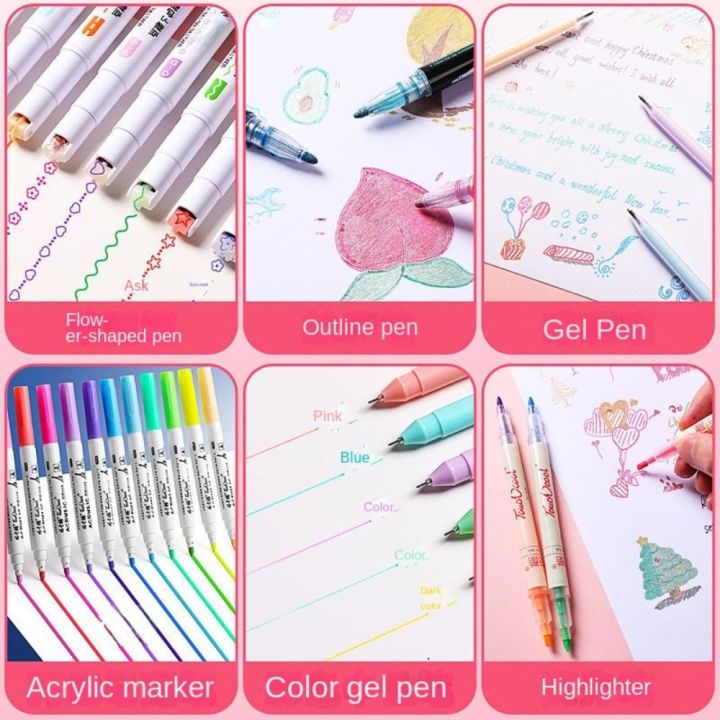 New%20Kawaii%20Highlihter%20Curve%20Highlighter%20Pens%20Decoration%20Pen%20Cute%20Stationery%20Pattern%20Outline%20Girl%20Drawing%20Marker%20Pen%20Gel%20Pen%20Flower%20Outline%20Pen%20-%20Image%202