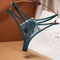 Japanese thong women's light sense aesthetic embroidery see-through temptation bikini girls panties low-waisted ultra-thin 2251. 