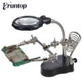 1PCS 3.5x 12x MG16129-C LED Clamp Soldering Iron Stand Helping Hands Magnifying Glass Magnifier.