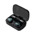 M10 TWS Earphone 9D Stereo LED Digital Display Touch CVC8.0 Digital Noise Reduction Technology (With Mini Power Bank Charging Box). 