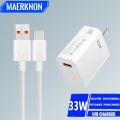 USB Charger 33W Fast Charging Phone Power Adapter For iPhone 15 14 Samsung Xiaomi Quick Charge 3.0 Wall Charger 6A Type C Cable.