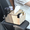 Car armrest box tissue box car cup holder multi-function paper drawer simple high-quality car tissue box. 