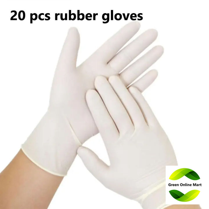 20 Pcs Disposable Powder Free Household Examination Working Rubber 