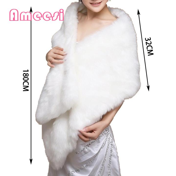 Ameesi%20Bridal%20Cape%20Fuzzy%20Evening%20Party%20Dress%20Bride%20Wrap%20Shrug%20Cover%20Up%20-%20Image%204