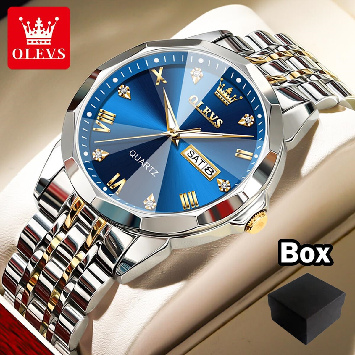OLE_VS 9931 Watches Diamond Business Dress Analog Quartz Stainless Steel Date Luxury Casual Fashion Wrist Watch For Men [ Fan Made ]