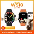 WS10 Ultra 5G Smart Watch RAM 8GB ROM 128GB Playstore Rotating Camera For Front And Rear 2.01 inch Big Display IP67 Waterproof 800mAh Battery Heart Rate Monitoring Wifi Bluetooth supported Video Calling Android Smartwatch. 