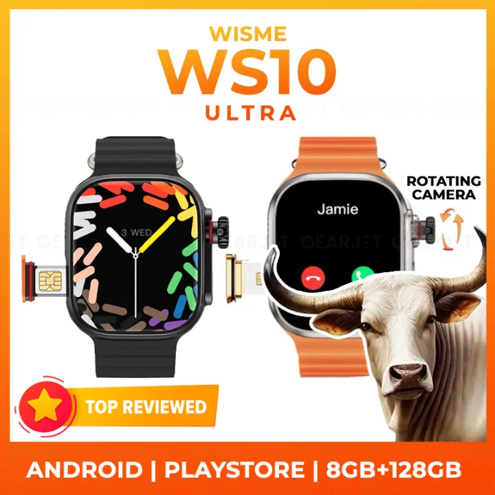 WS10%20Ultra%205G%20Smart%20Watch%20RAM%208GB%20ROM%20128GB%20Playstore%20Rotating%20Camera%20For%20Front%20And%20Rear%202.01%20inch%20Big%20Display%20IP67%20Waterproof%20800mAh%20Battery%20Heart%20Rate%20Monitoring%20Wifi%20Bluetooth%20supported%20Video%20Calling%20Android%20Smartwatch%20-%20Image%202