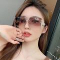 Enacolor Big Square Rimless Cut Edge Sunglasses Sun Glasses Women Ins Accessories. 