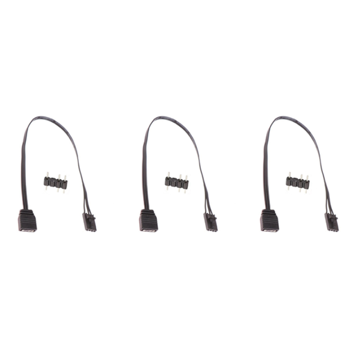 3X for 4PIN RGB to Standard ARGB 3-Pin 5V Adapter Connector RGB Cable 25cm