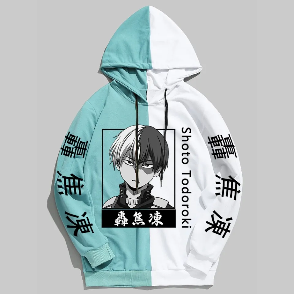 Funny Anime My Hero Academia Shoto Todoroki Hoodie Men Harajuku