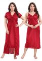 Experience Comfort and Elegance with a High-Quality Silk Cotton Two-Piece Night Dress for Women, Perfect for Nighttime Relaxation.. 