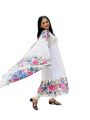 New Model Beautiful Comfortable Gown Three Piece Readymade Set Screen Print Work for Women.